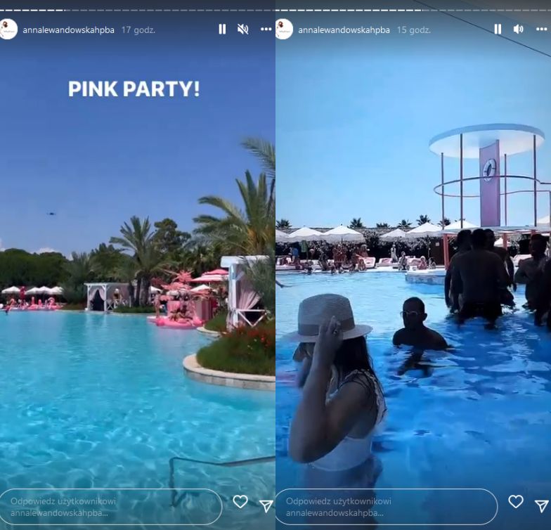 Anna Lewandowska imprezuje nad basenem