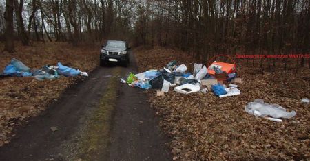 Kartony, styropian, folie. Ponad 4 tys. zł kary za zaśmiecanie Puszczy Niepołomickiej