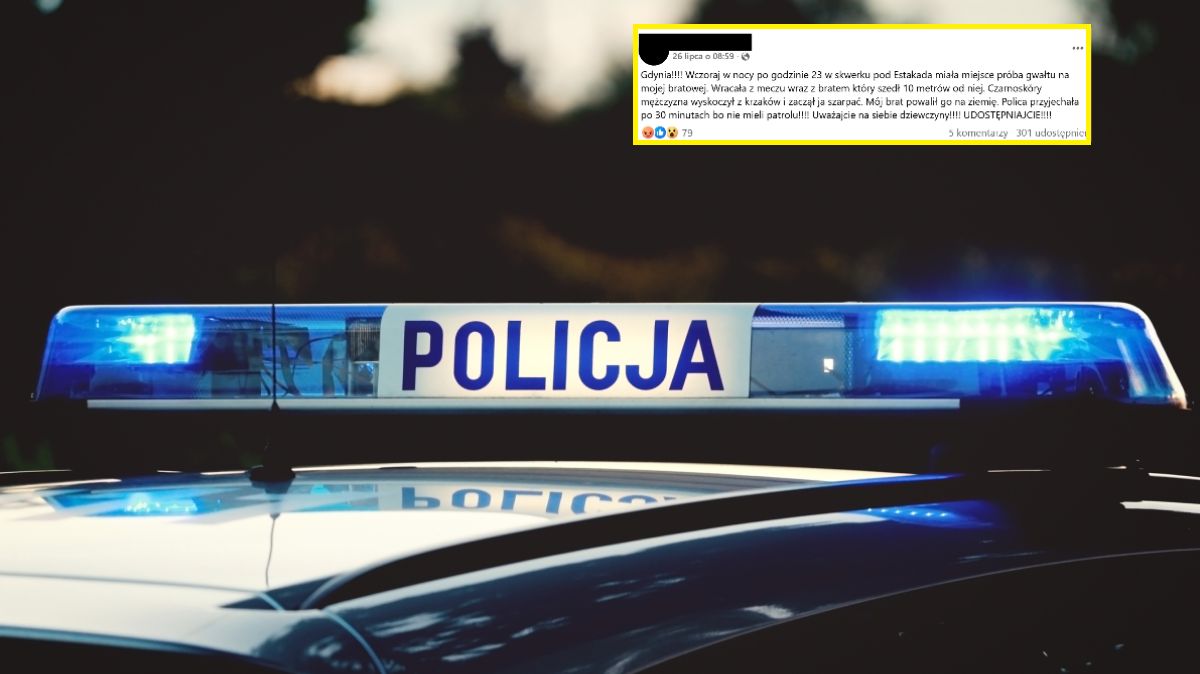 Próba gwałtu w Gdyni? Policja komentuje
