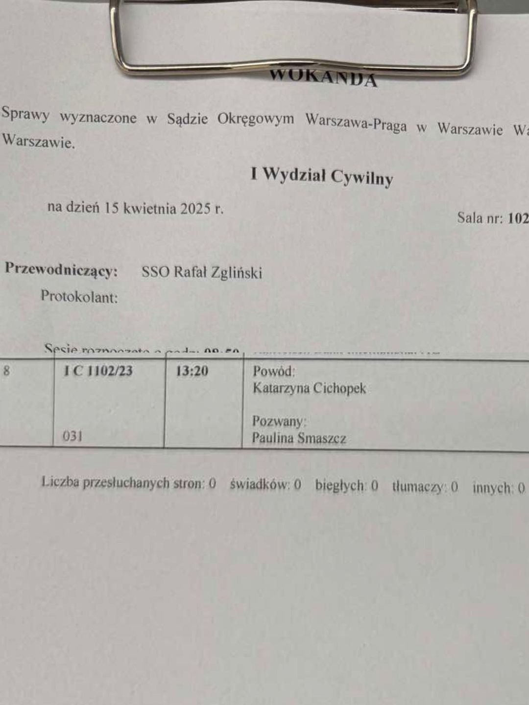 Sprawa Cichopek vs. Smaszcz 