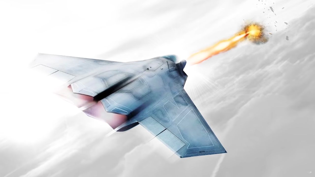 Myśliwiec szóstej generacji z bronią laserową.