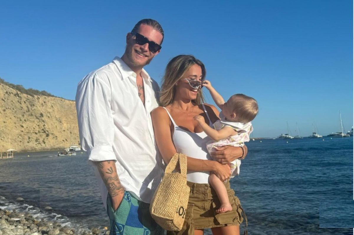 Diletta Leotta with her husband Loris and daughter Aria
