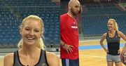 Marcin Gortat i Ula Radwańska grają w koszykówkę