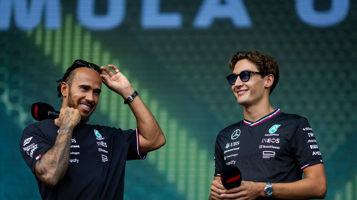 Materiały prasowe / Mercedes / Na zdjęciu: Lewis Hamilton (z lewej) i George Russell