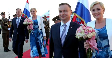 Szczęśliwy Andrzej Duda na spotkaniu z chorwacką prezydent (ZDJĘCIA)