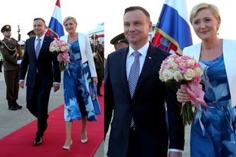 Szczęśliwy Andrzej Duda na spotkaniu z chorwacką prezydent (ZDJĘCIA)