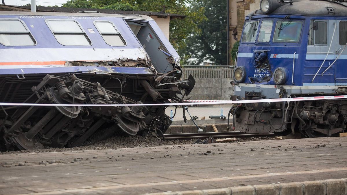 Wykolejony pociąg w Smętowie