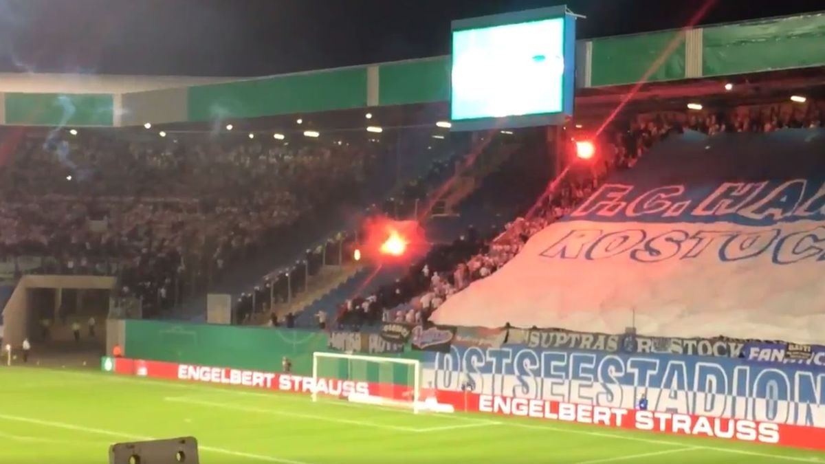 Zdjęcie okładkowe artykułu: YouTube /  / Race rzucane z sektora Hansy Rostock