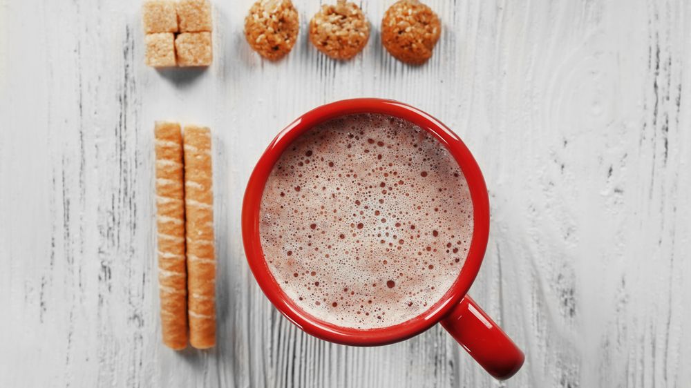 Kakao w proszku przygotowane z wodą