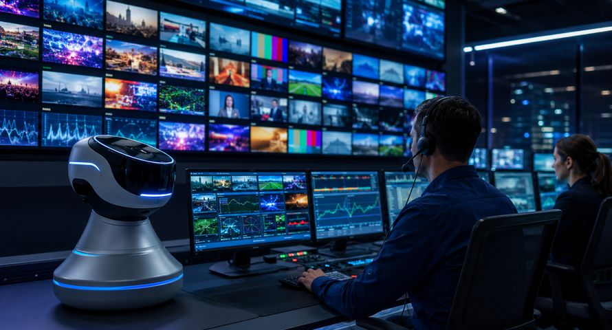 Operator monitoruje awarie kanałów TV robotami AI
