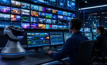 Operator monitoruje awarie kanałów TV robotami AI