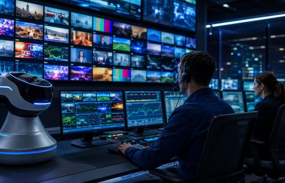 Operator monitoruje awarie kanałów TV robotami AI