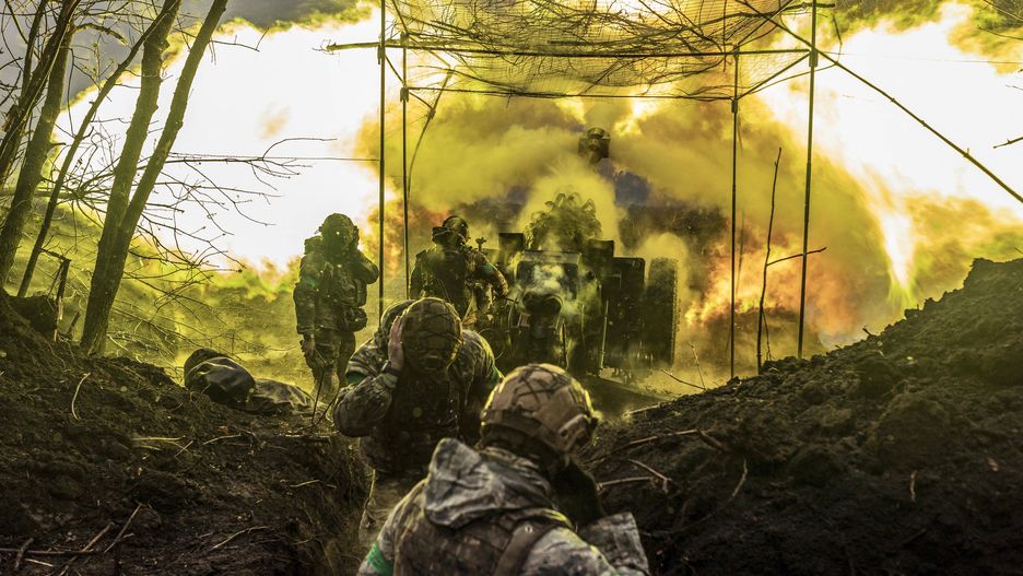 Hot war continues around Bakhmut
DONETSK OBLAST, UKRAINE - APRIL 13: Ukrainian soldiers of the 80th brigade firing artillery in the direction of Bakhmut, on April 13, 2023 as Russian-Ukrainian war continues. Diego Herrera Carcedo / Anadolu Agency/ABACAPRESS.COM 
Dostawca: PAP/Abaca
AA/ABACA
Bakhmut, Conflicted Area, Donetsk, Hot War, photography, Russo-Ukrainian War, soldiers, Ukraine, war