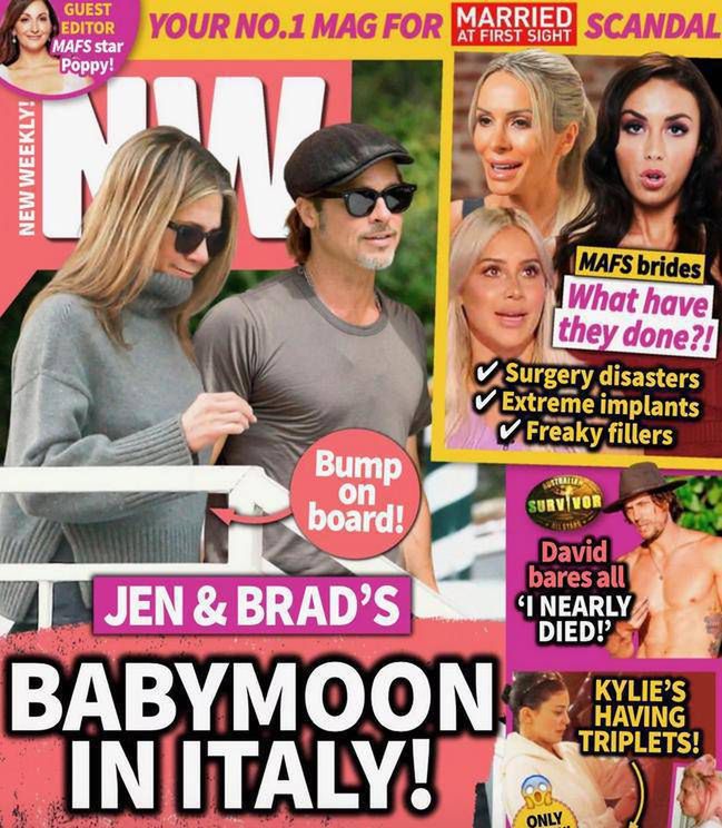 Jennifer Aniston i Brad Pitt na okładce New Weekly