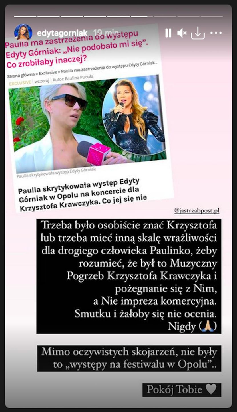 Edyta Górniak odpowiada Paulli