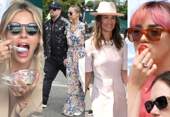 VIP-y bawią się na Wimbledonie: Pippa i James Middleton, głodna Sienna Miller, Maisie Williams z chłopakiem... (ZDJĘCIA)