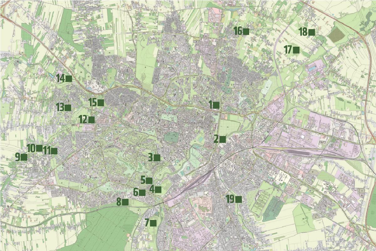 Mapa uroczysk umiejscowionych w Lublinie