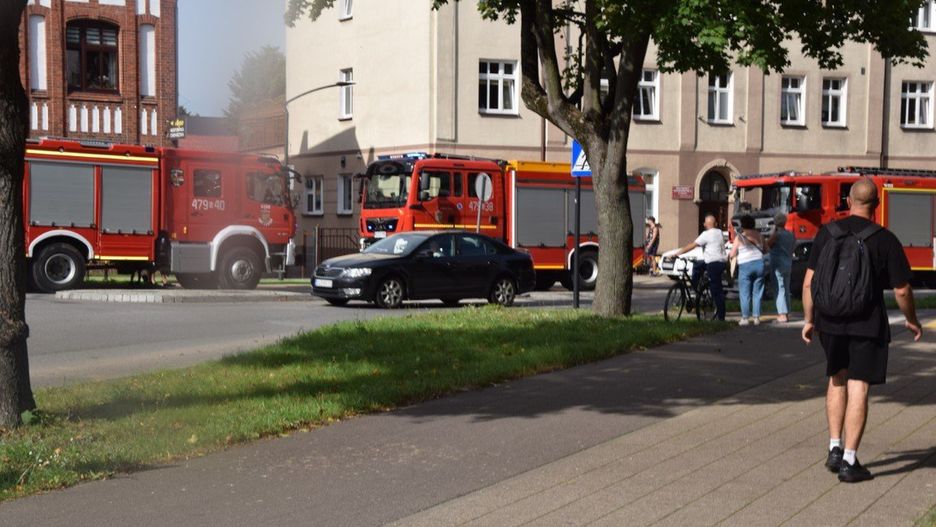 Pożar w hurtowni w Lęborku