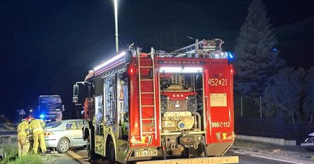 Wypadek w miejscowości Rudka.  Dwie osoby ranne