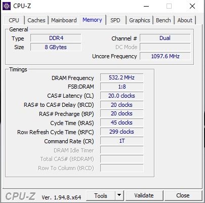 Microsoft Surface Laptop Go CPU-Z