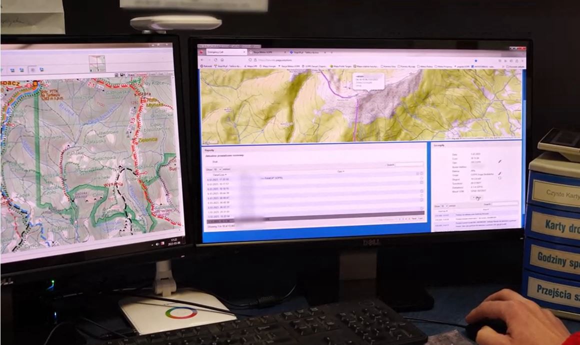 Aplikacja jest podłączona do wewnętrznego systemu ratowników.