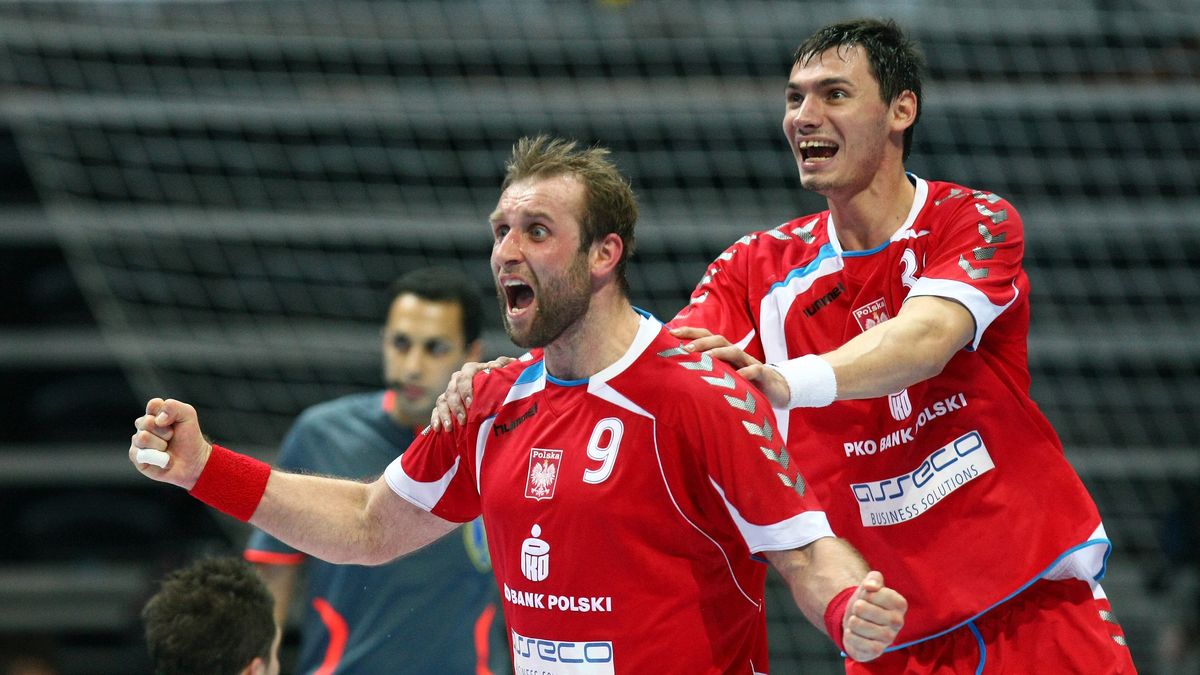 Getty Images / Artur Siódmiak i Krzysztof Lijewski cieszą się po ostatniej bramce w meczu z Norwegami na MŚ 2009