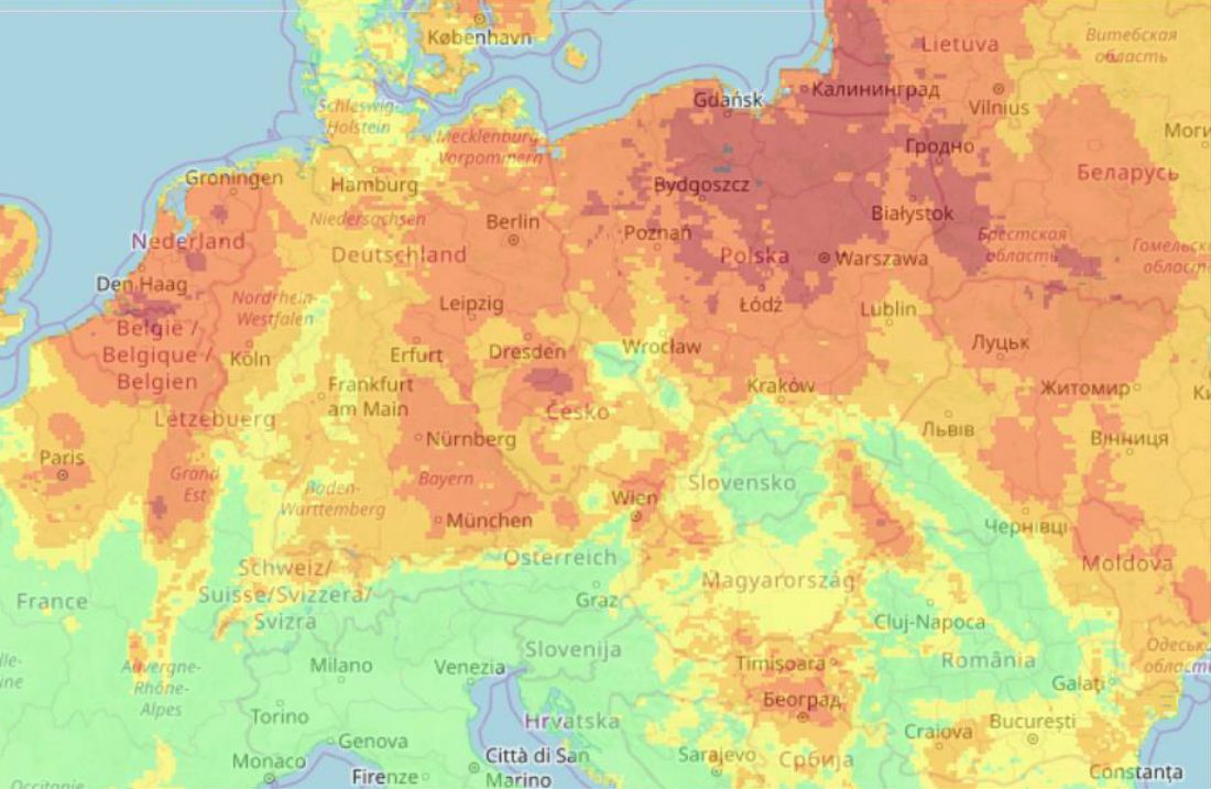 Polska bardziej zagrożona pożarami niż Grecja. Mapa pokazuje skalę dramatu