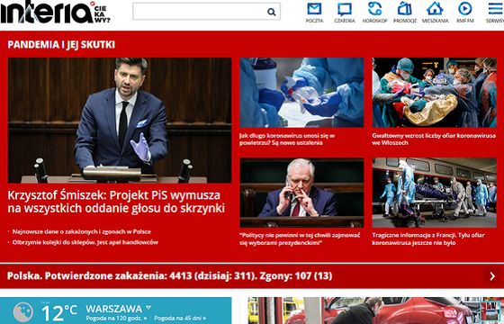 Interia zmienia klasyfikację ruchu na stronie głównej: osobno strony z fragmentami tekstów