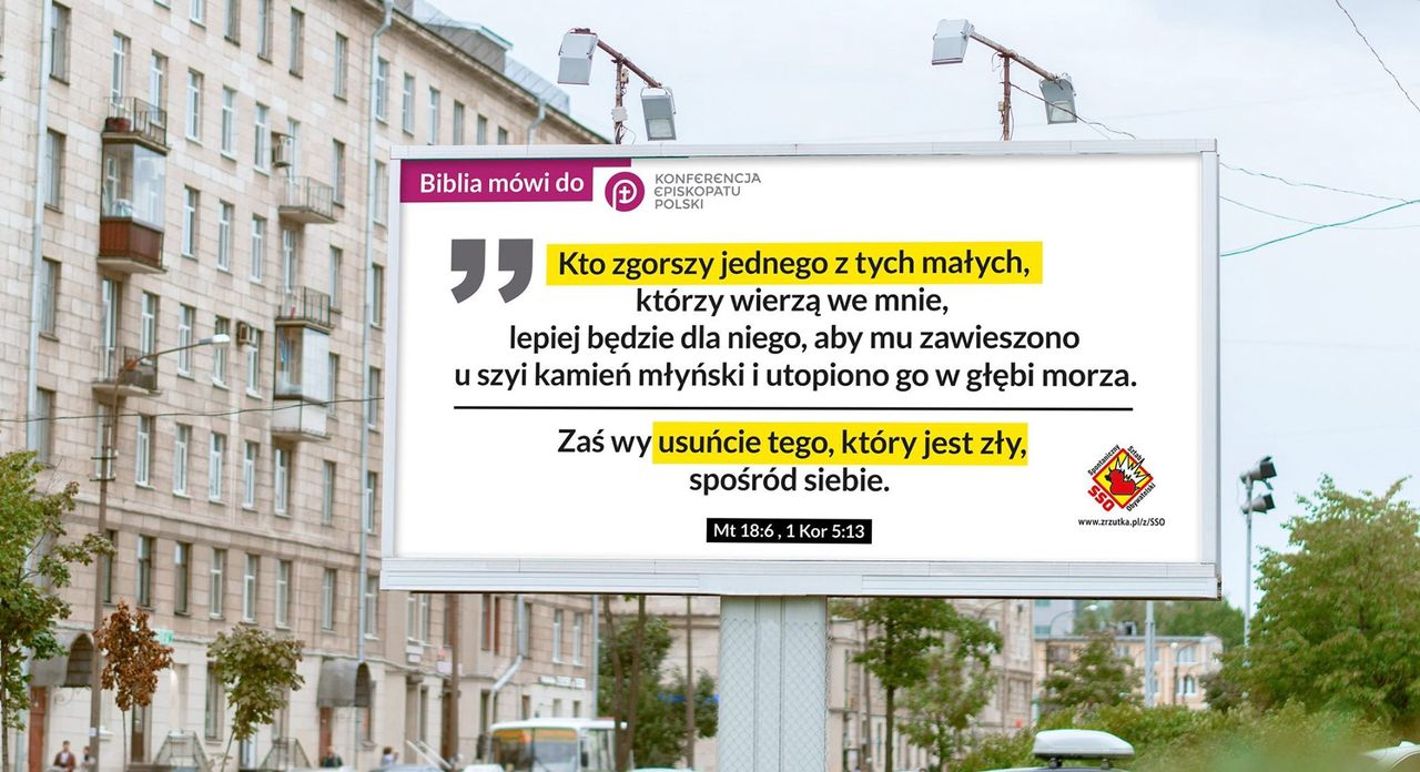 Warszawa. Czy Pismo Święte jest dziś aktualne? Biblijnymi cytatami uczą, jak żyć. Billboardowej ewangelizacji ciąg dalszy