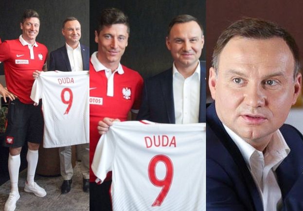 Andrzej Duda pozuje z Robertem Lewandowskim (ZDJĘCIA)