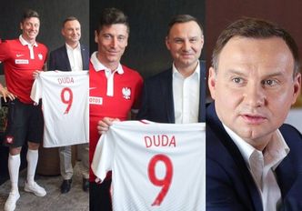 Andrzej Duda pozuje z Robertem Lewandowskim (ZDJĘCIA)