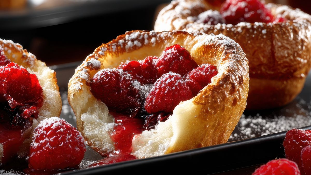 Dutch baby z malinami