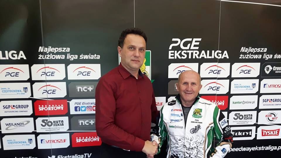 Facebook / Michał Świącik / Prezes Włókniarza Michał Świącik z trenerem Markiem Cieślakiem