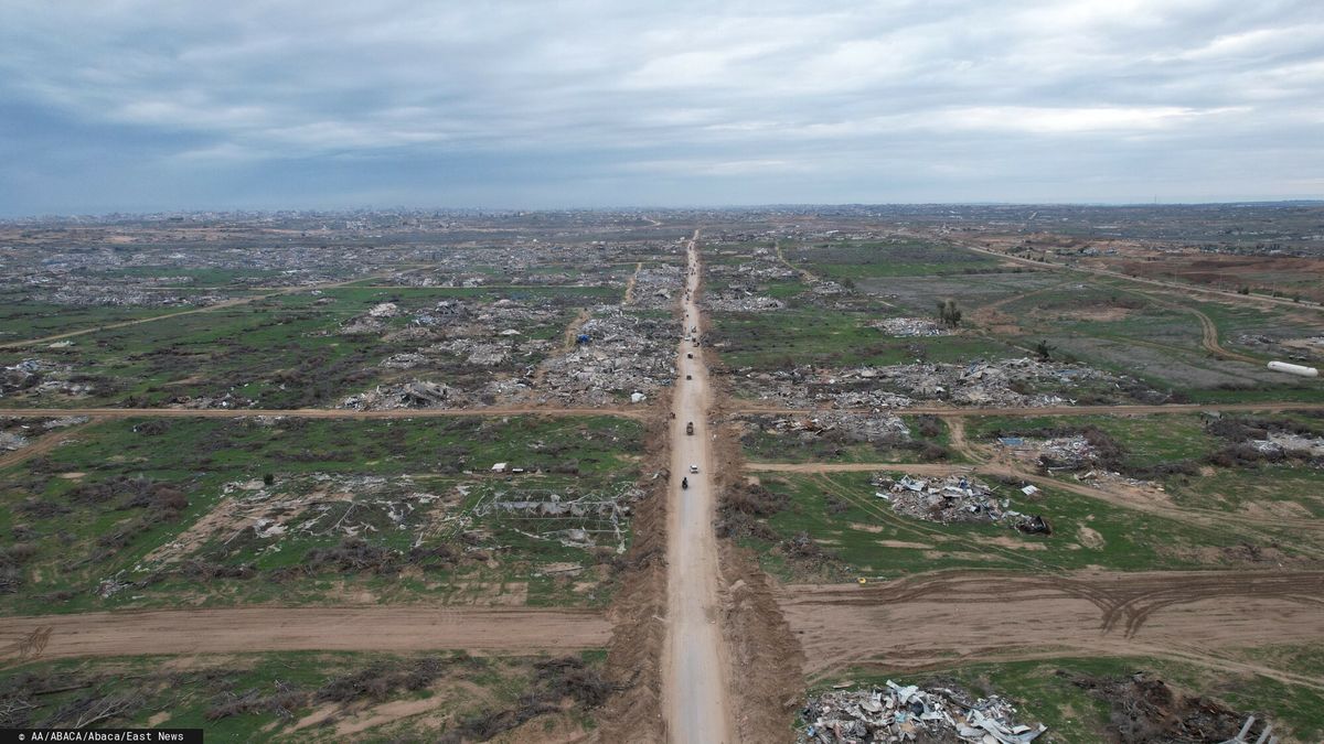 Temporary
GAZA CITY, GAZA - FEBRUARY 09: An aerial view of the destruction in the area after the Israeli army withdrew from the Netzarim Corridor in the Gaza Strip as part of a ceasefire deal, in Gaza on February 09, 2025. The Netzarim Corridor was set by the Israeli army to separate the Gaza Strip into northern and southern areas. Hasan Eslayeh / Anadolu/ABACAPRESS.COM
AA/ABACA