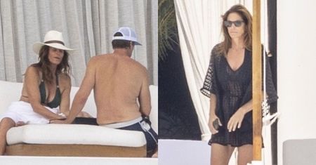 57-letnia Cindy Crawford wypoczywa W BIKINI w towarzystwie męża i dzieci. Imponująca forma? (ZDJĘCIA)