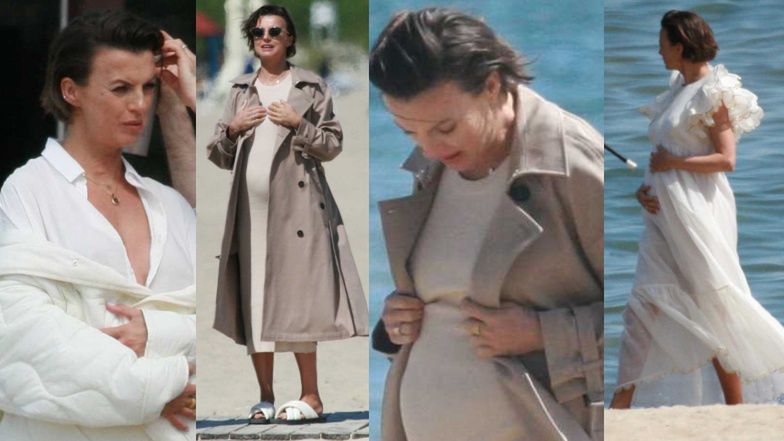 Ciężarna Katarzyna Sokołowska pozuje do zdjęć