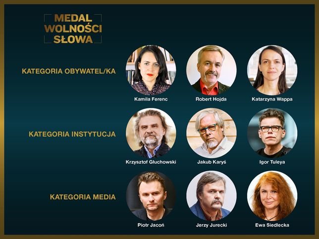 Nominowani w tegorocznej edycji Medalu Wolności Słowa