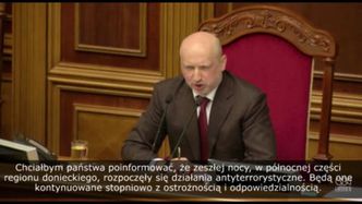 Konflikt na Ukrainie. Turczynow wystąpił w parlamencie