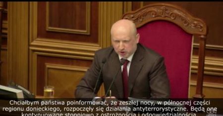 Konflikt na Ukrainie. Turczynow wystąpił w parlamencie