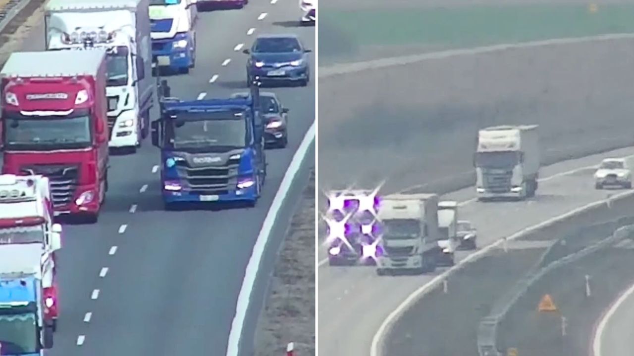 "Wyścigi słoni" na A2. Kierowcy ciężarówek wpadali jeden za drugim