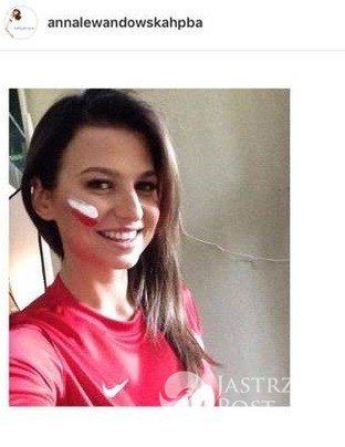 Anna Lewandowska kibicuje Polakom w meczu Polska - Rumunia