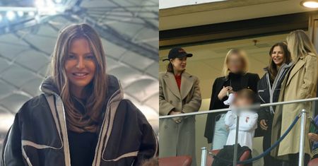 Anna Lewandowska w SZPILACH kibicuje reprezentacji Polski na Stadionie Narodowym. Towarzyszyli jej bliscy (ZDJĘCIA)