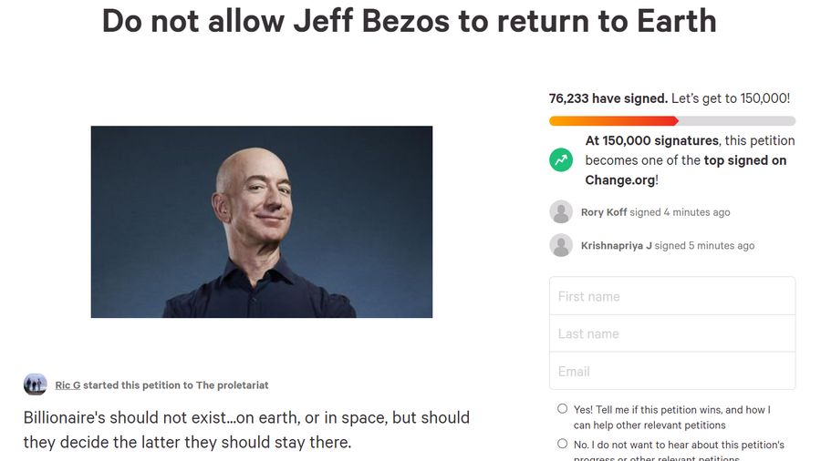 Jeff Bezos petycja