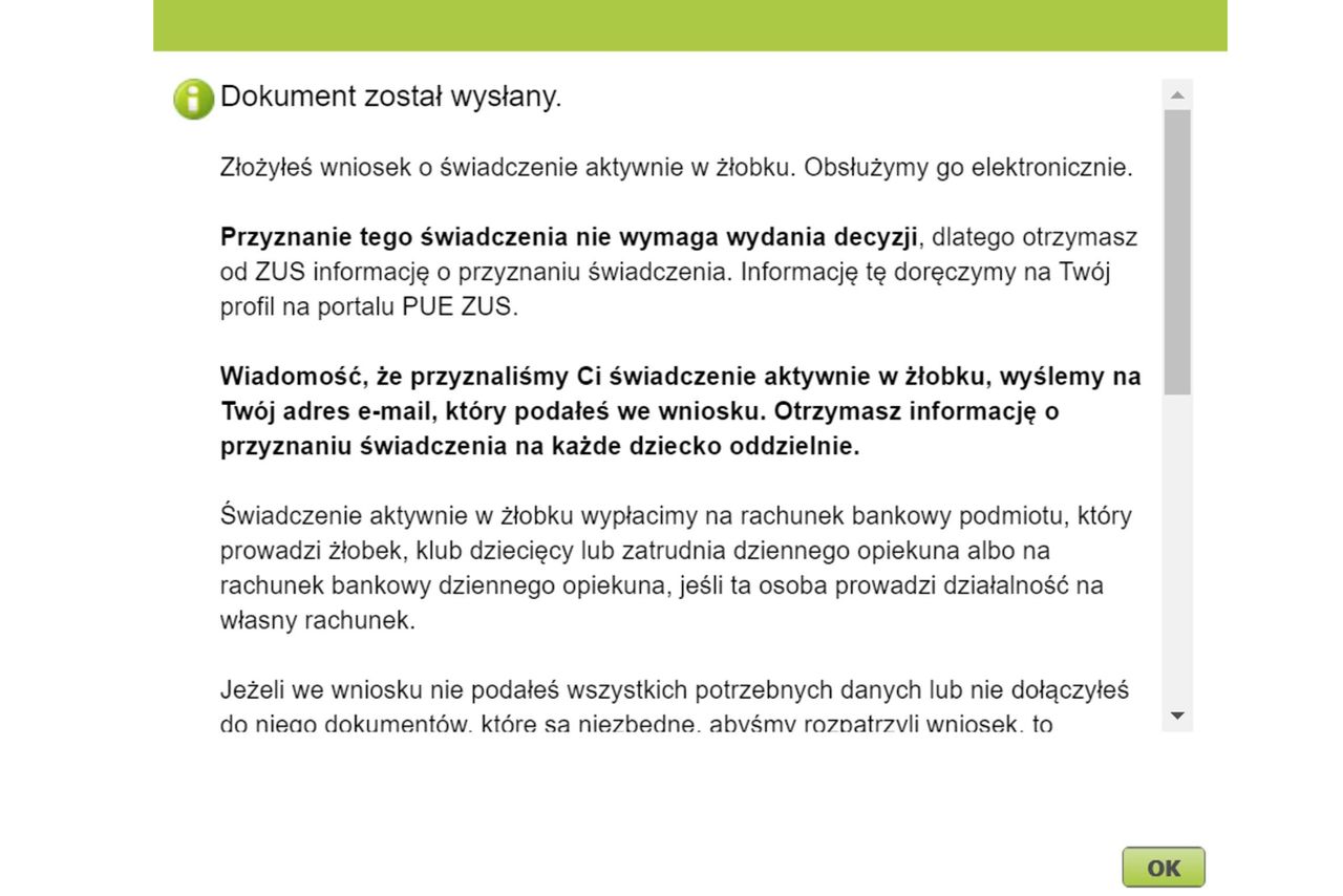 Kreator wniosku o świadczenie "Aktywny Rodzic"