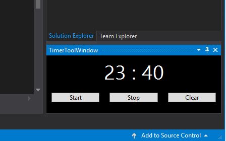Pierwszy dodatek do Visual Studio — timer w okienku IDE