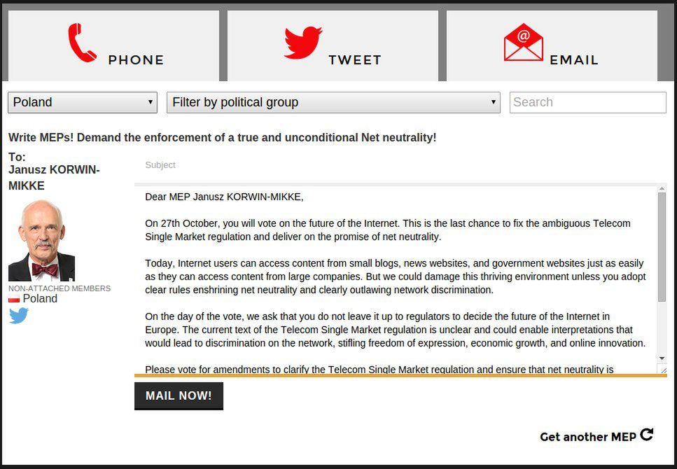 SaveTheInternet: zdaniem twórców witryny tak można wpływać na europarlamentarzystów
