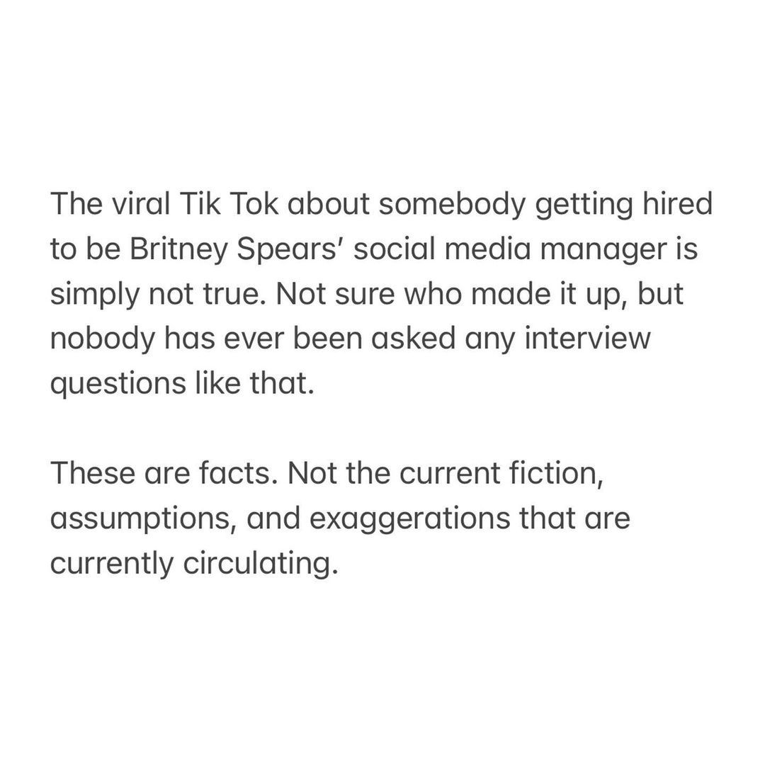 Oświadczenie w sprawie social mediów Britney Spears