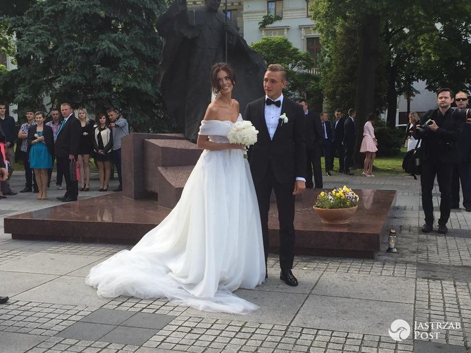 Kuba Rzeźniczak i Edyta Zając w dniu ich ślubu