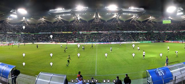 Gigapanorama ze stadonu Legii
