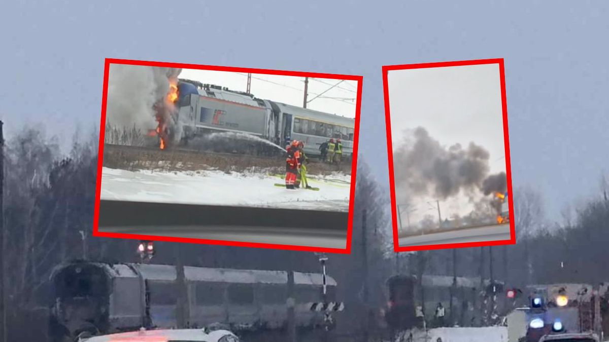 Pożar na przejeździe kolejowym